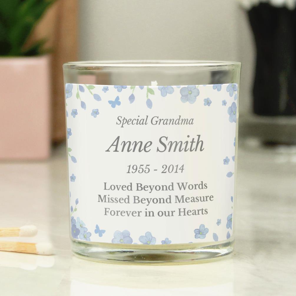 Personalised Memorial Forget Me Not Jar Candle Extra Image 3
